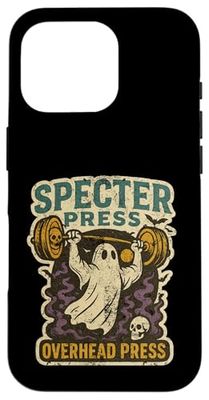 Specter Overhead Shoulder Press Vintage Halloween Retro Gym Case for iPhone 16 Pro