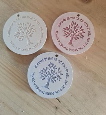 10 pz Gessetti profumati albero della vita con testo 5x5 cm