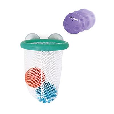 Janod - Jeu de Basket "Tacti' Basket" - Avec Gigleurs - Jouet de Bain Premier Âge - Dès 1 an, J04708