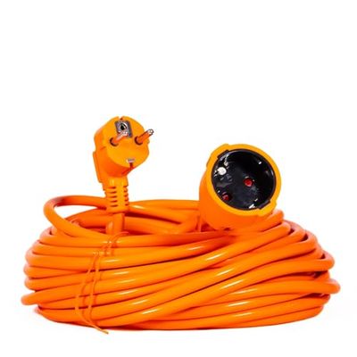 Przedłużacz 20 metrów pomarańczowy 3G1.5mm² maks. 3680W Wtyczka 16A 250V Profesjonalne i Przemysłowe