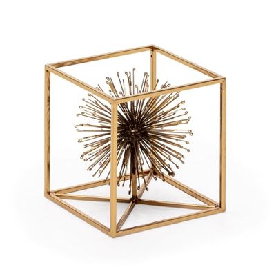 LAMPARA SOBREMESA 26X26X55 CRISTAL/METAL DORADO/SIN PANTALLA