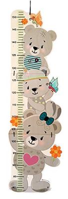 Hess träleksak 14632 – mätstav av trä för barn, serie björn natur, handgjord, vikbar, lämplig för en längd på ca 80 till 150 cm