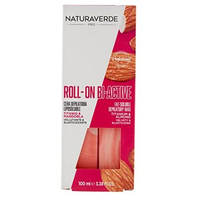 Naturaverde | PRO - Cera Depilatoria Liposolubile Bi-Active Titanio e Mandorla, Vellutante ed Elasticizzante, Roll On, Cera a Caldo, Ceretta a Caldo, Strisce Epilazione, Barattolo da 100g