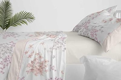 Burrito Blanco │Lakeset, 105 säng (+ Tillgängliga åtgärder)│Polyester 50% Bomull 50%│Lätt Strykning│Design 525, Grädde Färg