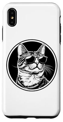 Cute Kids Womens & Mens Brown or Orange Tabby Cat Lover Logo Custodia per iPhone XS Max