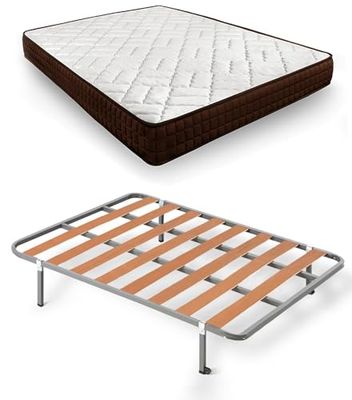 HOGAR24 ES | Cama Completa |Somier Basic + Colchón Dream Flex 13 | Incluye Juego de Patas con Abrazadera de 25 cm | Medidas: 120x180 cm