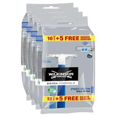 Wilkinson Sword extra 2 rasoio usa e getta di precisione da 2 fogli, confezione da 60 unità (lotto di 4x15 unità)