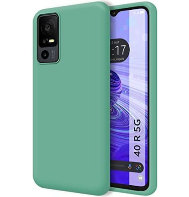Tumundosmartphone Cover Silicone Liquido Ultra Morbida per Tcl 40 R 5G Colore Verde