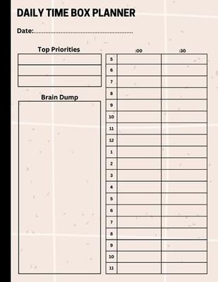 Daily Time Box Planner: An Undated Notebook for Time Management