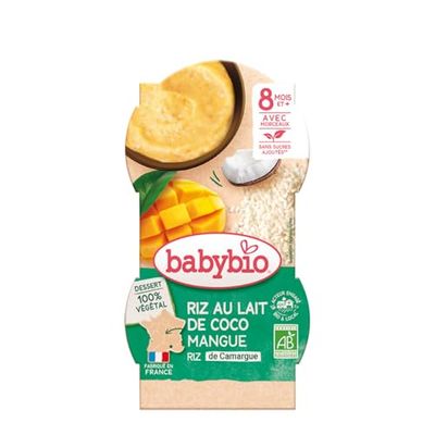 Babybio - Dessert lacté - Riz au lait Coco Mangue - 8+ mois 2x100gr