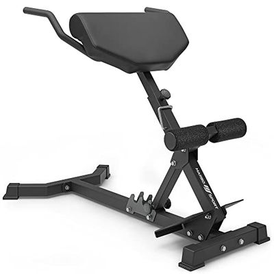 Marbo Sport Ryggsträckare/hyperextension MS-L108 2.0 justerbar ryggstödsvinkel, säkerhetsposter, förstärkt stoppning, stabil hållbar konstruktion, Made in EU