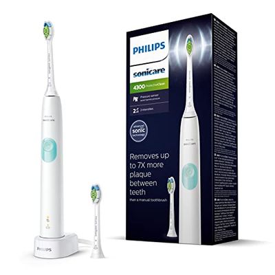 Philips Cepillo de dientes sónico con programa de limpieza, Control de presión y temporizador, Color Blanco