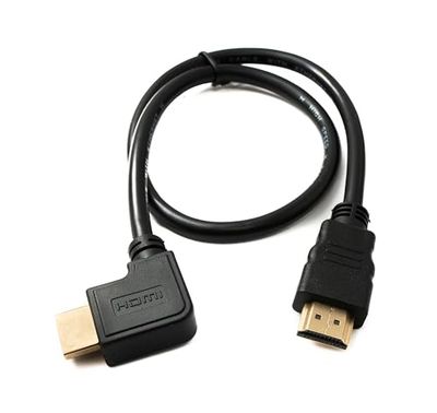 System-S HDMI 1.4 kabel 50 cm standaard stekker naar stekker hoek 4K UHD 30 Hz 2K 60 Hz adapter