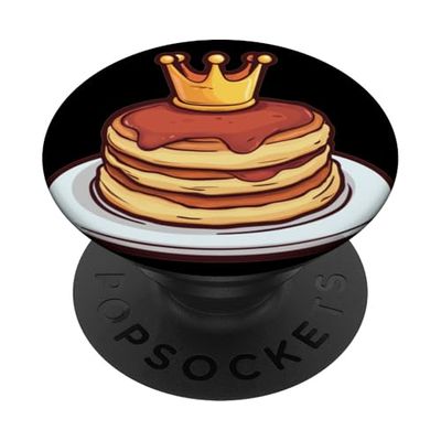 Disfraz de rey del desayuno con divertidos panqueques y corona PopSockets PopGrip Adhesivo