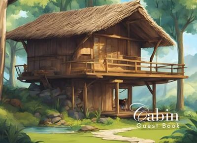 Cabin Guest Book: Guest Book for Vacation Home, Airbnb, Visitor Rental, Visitor’s Log Book for Recording Name & Memories