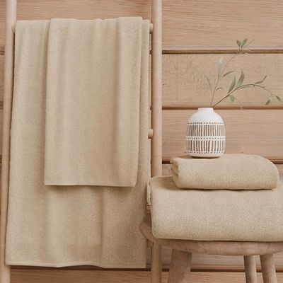 PETTI Artigiani Italiani - Asciugamani Bagno in 100% Spugna di Cotone, Set Asciugamani 3+3, 6 Pezzi 3 Asciugamani Viso e 3 Asciugamani Mani, Asciugamani Beige