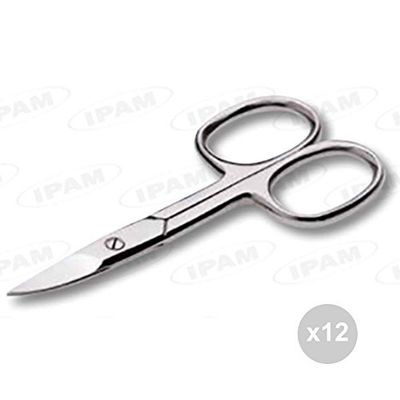 Ipam Set 12 aA0001 Ciseaux Ongles 3,5 Courbe manucure et pédicure, Multicolore, Unique