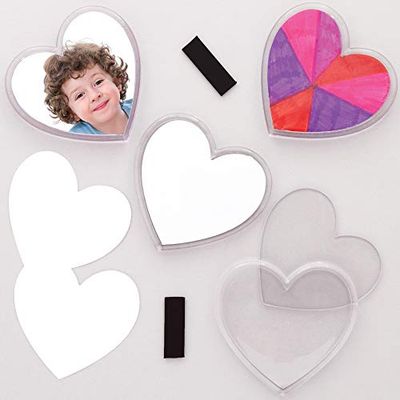 Baker Ross Kits d'aimants cœurs à personnaliser (Paquet de 6) - Loisirs créatifs pour enfants et adultes, AT362