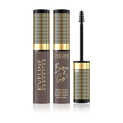 Eveline Cosmetics Brow & go! BROW&GO Eyebrow Mascara No. 01 Light - Precision Brush with Micro-Fibers for Volume and Definition, Long-Lasting Formula, Vegan-Friendly
