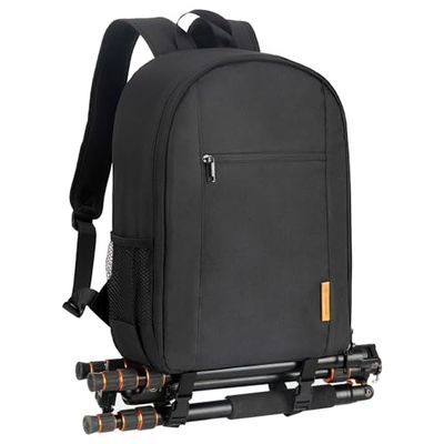 TARION Camera Backpack, Waterproof Photography Case Bag with 14'' Laptop Compartment and Rain Cover for DSLR SLR Camera Lens Flash Accessories
