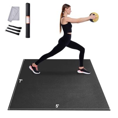 VEVOR Oefenmat, antislip hoogwaardige yogamat, trainingsmat met hoge dichtheid, voor dames en heren, fitness- en trainingsmat met tas en draagriem, voor alle soorten thuisyoga, pilatus en