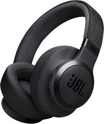 JBL Live 770NC Cuffie Over-Ear Bluetooth Wireless, con Cancellazione Adattiva del Rumore, SmartAmbient, Personi-Fi 2.0, JBL Surround, Connessione Multipoint, fino a 65 Ore di Autonomia, Nero