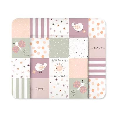 Julius Zöllner Softy - Cambiador de pañales (75 x 75 cm, impermeable y lavable, fabricado en Alemania), certificado Öko-Tex Standard 100, parche rosa