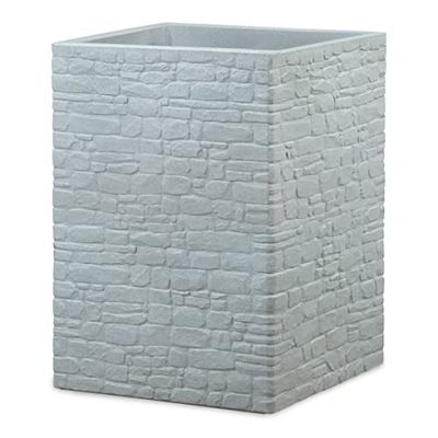 Scheurich Muretto High 54, högkärl/blomkruka/planteringskruka, kvadratisk, färg: Stony Grey, tillverkad med återvunnen plast, 10 års garanti, för utomhusbruk