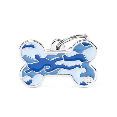 MyFamily Hond Medaille Gemaakt In Italië, Groot Blauw Bot Van Gekke, Hondenplaat, Metalen Geëmailleerde, Style Collectie