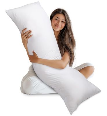 HX-LDS Deluxe Ultra Soft Body Pillow - 100% katoenen hoes met zachte polyester vulling - By Utopia beddengoed