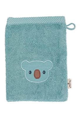Sterntaler GOTS Kalla Lot de 2 Gants de Toilette, 20 x 20 cm, Bleu Chiné