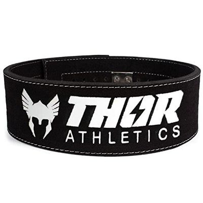 Thor Athletics - Cintura di Sollevamento Pesi - Cintura Powerlift Nera - Taglia L (91-101 cm)