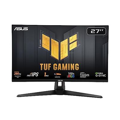 ASUS TUF Gaming VG279QM1A – 27-calowy monitor Full HD – 280 Hz, 1 ms GtG, G-Sync, FreeSync, Adaptive, ELMB, GameFast Input, HDR10 – panel Fast-IPS, 16:9, 1920 x 1080, koncentrator USB, DP, HDMI,