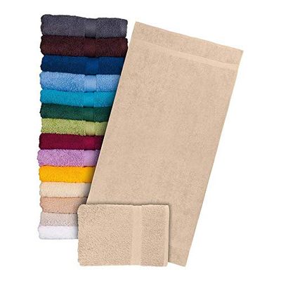 Reis T-SOFT-BE_70x140 Sof'touch Lot de 12 serviettes en éponge Beige 70 x 140 cm