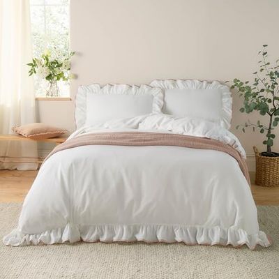 Wylder Nature Blusy bomull krås täcke set – rosa – kung