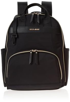 Skip Hop Dames Envi Luxe Eco zwarte luierrugzak, zwart, Large