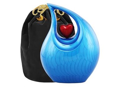 Urne funéraire Heart of Love pour cendres - Urne funéraire pour cendres - Urne funéraire pour funérailles, enterrement, Columbarium ou maison - Urne funéraire pour cendres humaines adultes - 550 cm³ :