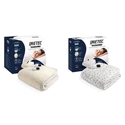 Imetec Scaldasonno Adapto Matrimoniale 150 x 160 cm, Riscaldamento rapido, Temperatura costante e personalizzata & Scaldasonno Adapto Singolo 150 x 80 Cm, Tecnologia Brevettata, Riscaldamento Rapido