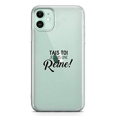 Zokko fodral iPhone 11 "Tais Toi Je suis Une Queen" - mjukt genomskinligt bläck svart