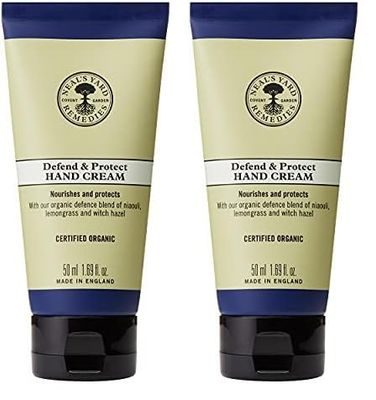 Neal's Yard Remedies Defend and Protect Hand Cream | For Soft Hands & a Delicate Scent | 50ml (Pack of 2)