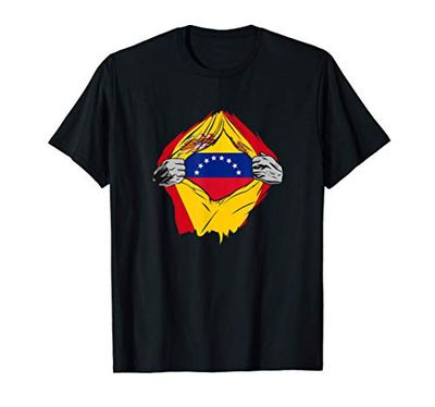 Super Bandera Venezuela y España Descendiente de Venezolano Camiseta
