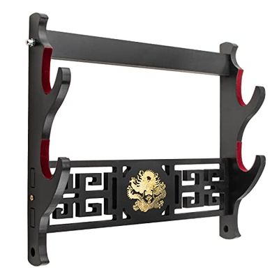 Ekkhysis Loong Sword - Supporto da parete a 1 livello, in velluto, imbottito, per spada Tanto Samurai, spada laser, spada laser, cosplay Blade Tanjirou Demon Slayer (Loong a 2 livelli)