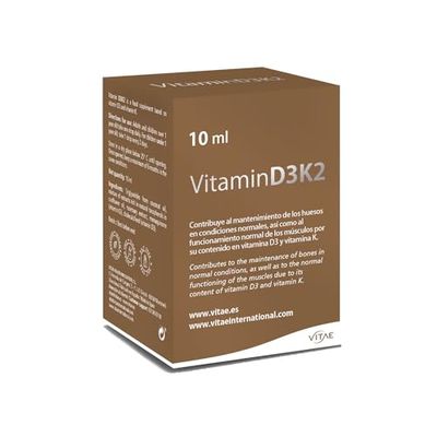 Vitae Vitamin D3K2 10ml | Food Supplement in Drops' Format | Bone Health and Strengthen The Immune System | Muscle and Joint Care | Daily Well-Being