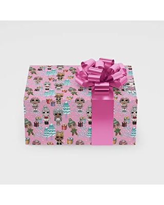 LOL Surprise! Offficial Christmas Wrapping Paper - 2 sheets and tags, Multi Colour