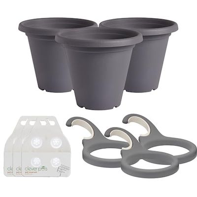Smarta krukor blomma, träkol, en storlek (20 cm krukor)