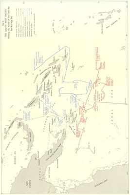 Battle of the Coral Sea Map Journal: Vintage Map Notebook