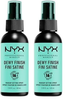 NYX Professional Makeup Setting Spray, Long Lasting Formula, Fixing, Lightweight, Vegan Formula, Dewy Finish, 60 ml (Pack of 2)