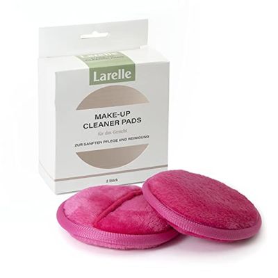 Larelle Make-Up Cleaner Pads, 2 pièces, Soin et nettoyage doux pour le visage, Réutilisable, Respectueux de l'environnement, Démaquillage en douceur uniquement à l'eau, en microfibre recyclée