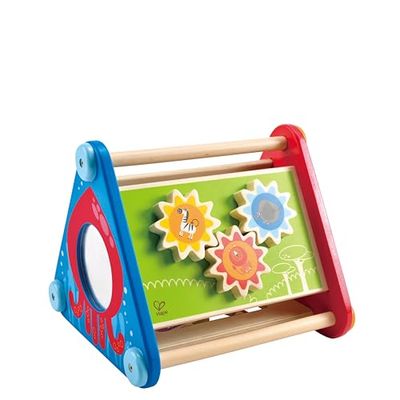 Hape Caja de Actividades Llévame Contigo | Juguete Educativo de 5 Lados | Incluye Engranajes, Laberinto y Bloques | para Niños de 10 Meses+