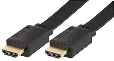 Pro Signal PSG91388 - Cavo HDMI 4K UHD ad alta velocità con Ethernet, maschio a maschio, cavo piatto, nero, 1 m